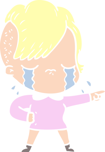 Bir insan tarafından çizilmiş düz renkli karikatür.