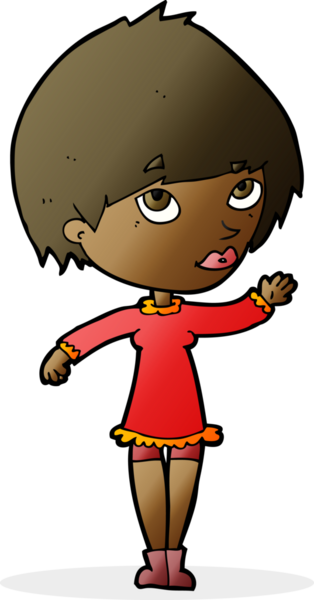 Bir insan tarafından çizilmiş karikatür kadın.