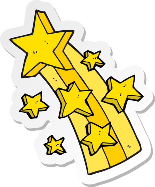 Bir insan tarafından çizilmiş bir çizgi film yıldızının çıkartması.