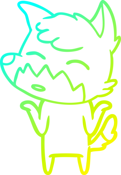 Bir insan tarafından çizilmiş bir tilki çizgi çizimi.