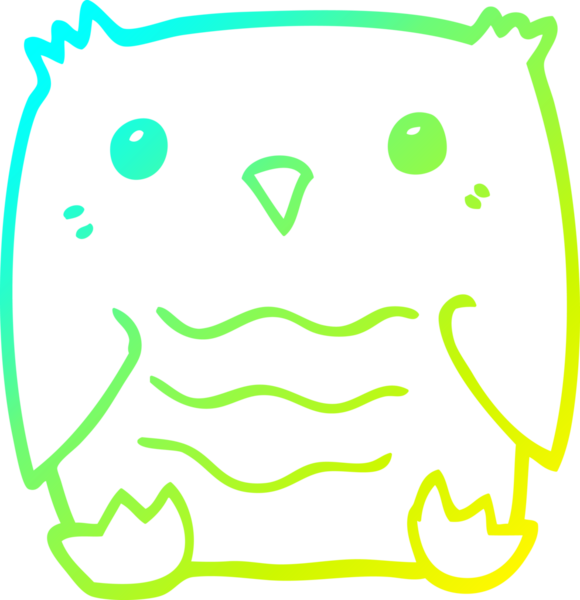 Bir insan tarafından çizilmiş bir baykuşun soğuk çizgi çizimi