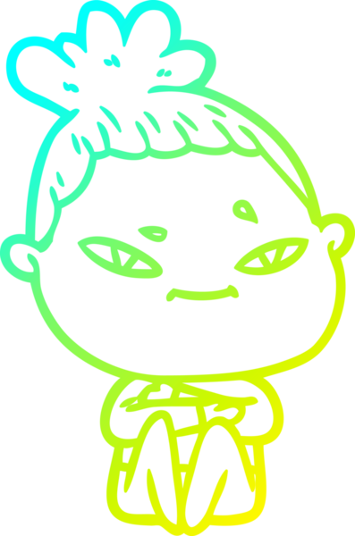 Bir insan tarafından çizilmiş bir karikatür kadın çizimi.