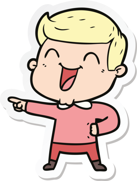 Bir insan tarafından çizilmiş bir karikatür adamın çıkartması.