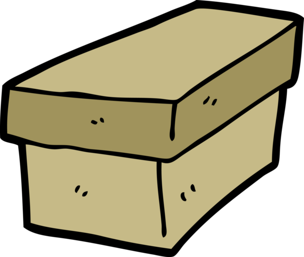 Bir insan tarafından çizilmiş karton kutu.