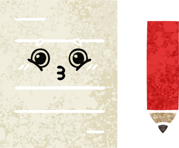 Bir insan tarafından çizilmiş bir test kağıdının retro çizim stili karikatürü