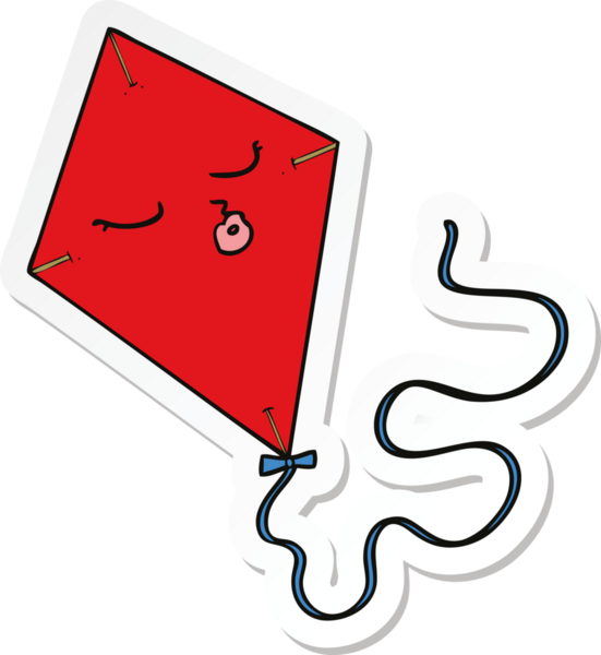 Bir insan tarafından çizilmiş bir çizgi film uçurtmasının çıkartması.