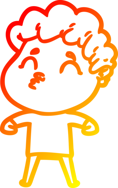 Bir insan tarafından çizilen çizgi film karakterinin sıcak çizgi çizimi