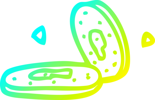 Bir insan tarafından çizilmiş para paralarının soğuk gradyan çizgisi.