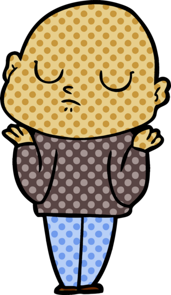 bir insan tarafından çizilmiş kel bir adam.