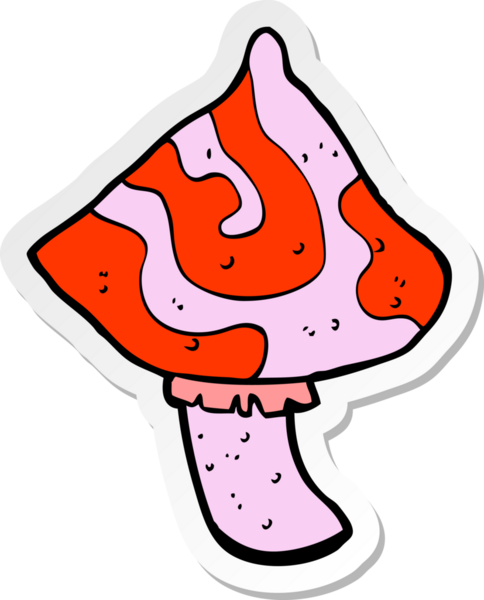 Bir insan tarafından çizilmiş bir mantar yapıştırması.