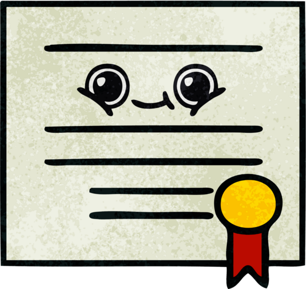 Bir insan tarafından çizilmiş mezuniyet diplomasının retro grunge dokusu.