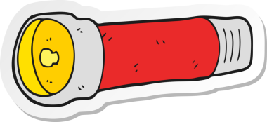 Bir insan tarafından çizilmiş bir çizgi film fenerinin çıkartması.