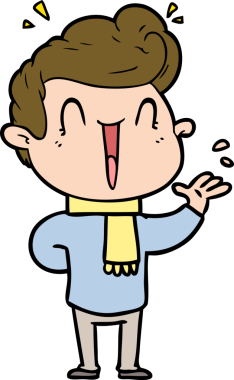 Bir insan tarafından çizilmiş heyecanlı bir çizgi film.