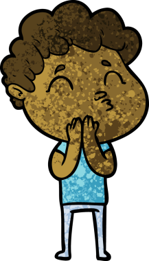 Çizgi film adamı somurtuyor Bir insan tarafından çizilmiş