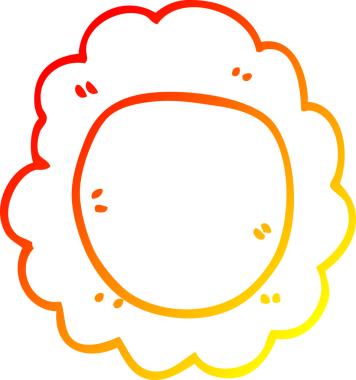 Bir insan tarafından çizilmiş karikatür çiçeğinin sıcak çizgi çizimi