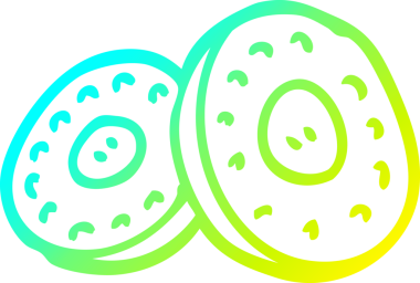 Bir insan tarafından çizilmiş altın sikkelerin soğuk gradyan çizgisi.