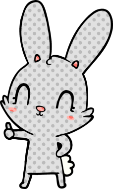 Bir insan tarafından çizilmiş şirin çizgi film tavşanı.