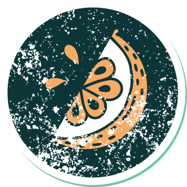 Bir insan tarafından çizilmiş limon diliminin sembolik dövmeli görüntüsü