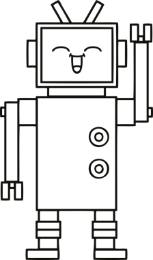 Bir insan tarafından çizilmiş robot çizimi