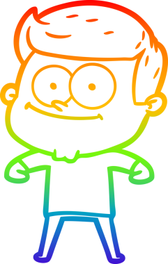 Bir insan tarafından çizilmiş mutlu bir adamın çizgi çizimi.