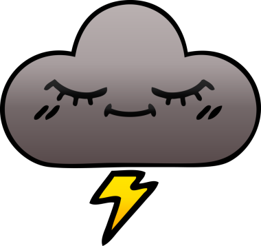 Bir insan tarafından çizilmiş bir fırtına bulutunun gölgelenmiş karikatürü