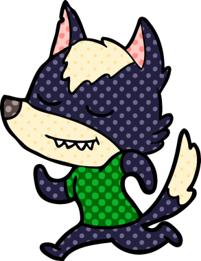 Bir insan tarafından çizilmiş dost canlısı bir kurt.