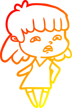 İnsan tarafından çizilmiş endişeli bir karikatür çizimi.