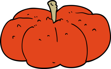 Bir insan tarafından çizilmiş bir balkabağı.