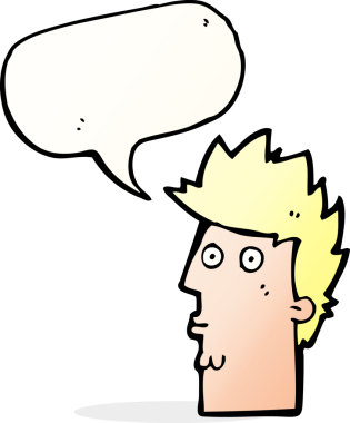 Bir insan tarafından çizilmiş konuşma baloncuğu ile karikatür şaşırdı