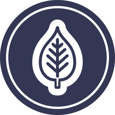 Bir insan tarafından çizilmiş doğal yaprak dairesel simgesi