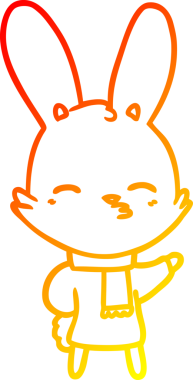 Bir insan tarafından çizilmiş meraklı bir tavşan çizgi filmi.