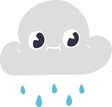 Bir insan tarafından çizilmiş karalama yağmur bulutu