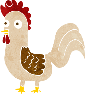 bir insan tarafından çizilmiş çizgi film horozu