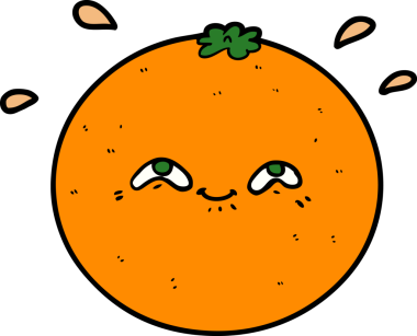 Bir insan tarafından çizilmiş turuncu çizgi film.