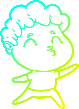 Bir insan tarafından çizilmiş soğuk çizgi film karakteri çizimi.