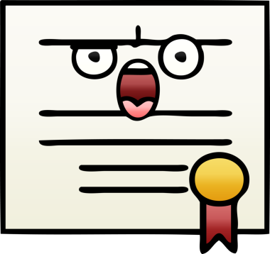 Mezuniyet diplomasının bir insan tarafından çizilmiş gölgeli karikatürü.