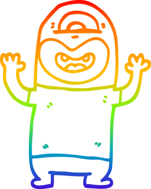 Gökkuşağı gradyan çizgisi bir insan tarafından çizilmiş uzaylı bir çizgi.