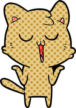 Bir insan tarafından çizilmiş çizgi film kedisi.