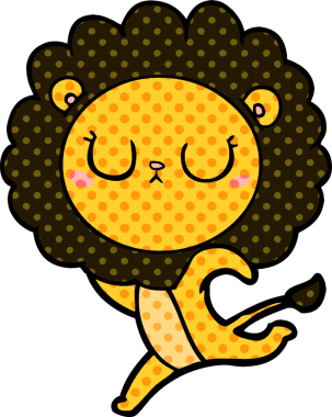 Bir insan tarafından çizilmiş koşu aslanı.