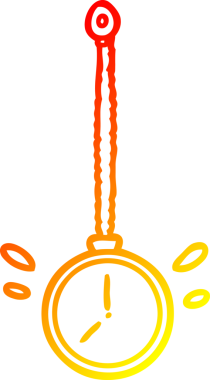 Bir insan tarafından çizilmiş sallanan altın bir hipnozcunun sıcak çizgisi.