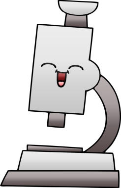 Bir insan tarafından çizilmiş mikroskobun gölgelenmiş karikatürü