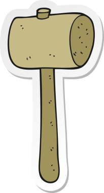 Bir insan tarafından çizilmiş tahta bir karikatür çıkartması.