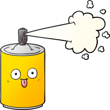 Bir insan tarafından çizilmiş karikatür spreyi.