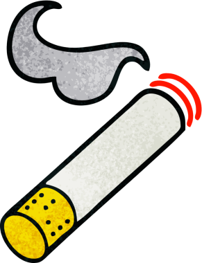 Bir insan tarafından çizilmiş sigara izmaritinin retro grunge deseni.