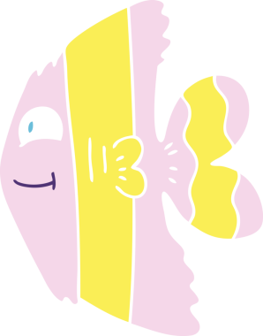 Bir insan tarafından çizilmiş garip bir karikatür balığı.