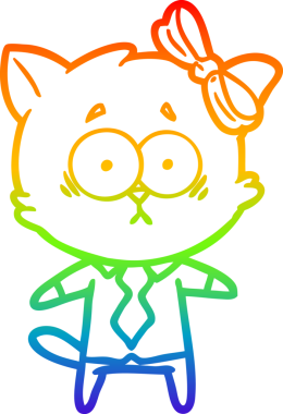 gökkuşağı gradyanı çizimi bir insan tarafından çizilmiş çizgi film kedisi