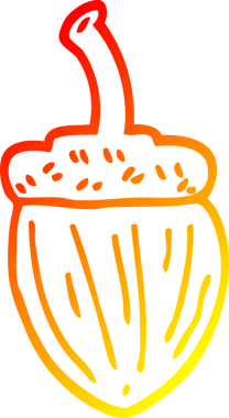 Bir insan tarafından çizilmiş bir palamutun sıcak çizgi çizimi