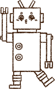 Robot Kömür Bir insan tarafından çizilmiş