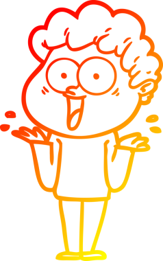 Bir insan tarafından çizilmiş mutlu bir adamın çizgi çizimi.