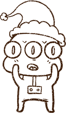 Bir insan tarafından çizilen Noel Uzaylı Kömürü